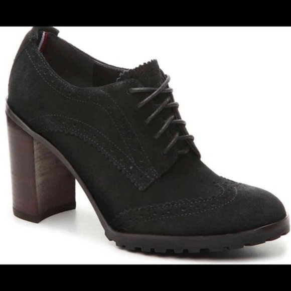 TOMMY HILFIGER Naomi Pump Black Suede 8M - Picture 1 of 8